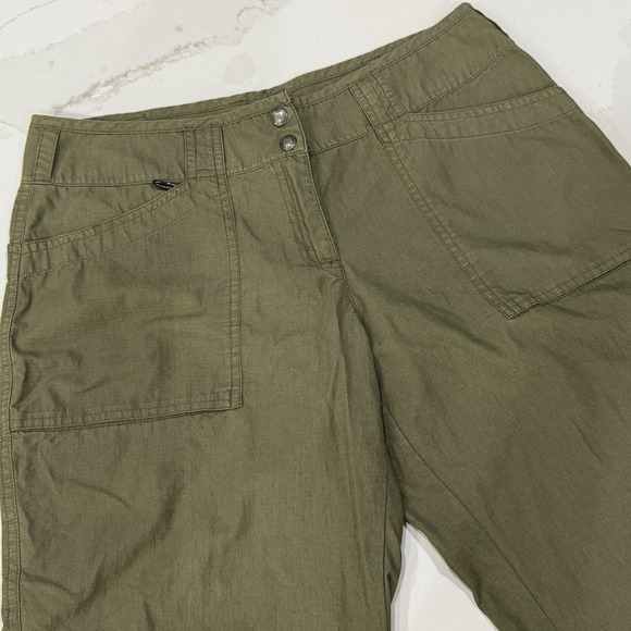 Exofficio Pants - ExOfficio Lightweight Ankle Pants Womens 12 Green Pockets Hiking Utility Travel